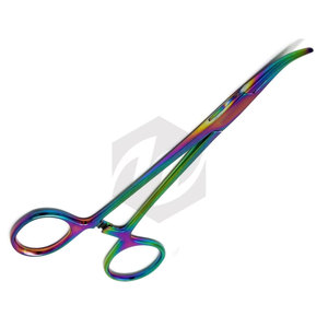 Pinza Hemostática Curva Premium de 6 Pulgadas, Recubierta de Titanio Arcoíris, Instrumentos Médicos de Acero Inoxidable Autoclavables - Product Image 5