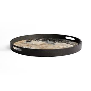 Plateau rond en bois Meena fait main, durable, avec motif solide, finition polie, design classique pour les occasions de mariage - Product Image 3