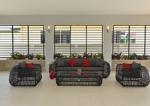 Custom Outdoor Patio Furniture PE <b>Rattan</b> <b>Sofa</b> Set Aluminum Frame Garden Conversation Set for Backyard Poolside Balcony Hotel - Product Image 3