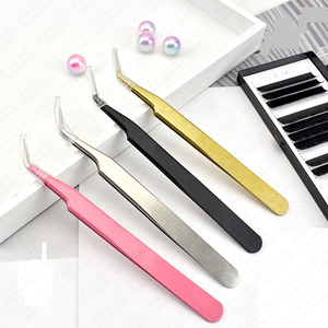 Premium 5 Piece Eyelash Tweezers Set Pointed Tip Isolation <b>Tools</b> with Custom Color Logo for Lash Extensions - Product Image 3