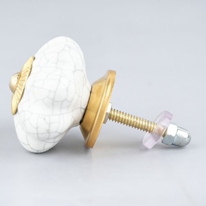 Boutons en céramique effet craquelé blanc, design industriel polyvalent pour tiroirs, armoires, cuisines, commodes, chambres, salles de bain, extérieur et villas - Product Image 1
