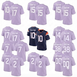 Camiseta de Fútbol Americano Personalizada al por Mayor, Nailon/Algodón, Deportiva Profesional, Bordado 3D, Secado Rápido, Impresión Sublimada, Manga Corta - Product Image 1