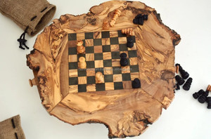 Échiquier fait main en bois d'olivier rustique avec de belles pièces d'exportation Humran détaillées un cadeau parfait pour les enfants - Product Image 4