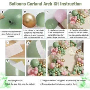 Kit Arco di Palloncini Verde Salvia, Rosa Metallizzato e Oro per Feste, Include Palloncini Verde Oliva, Rosa Chiaro, Bianco Sabbia, Rosa Cipria e Palloncini con Coriandoli - Product Image 2