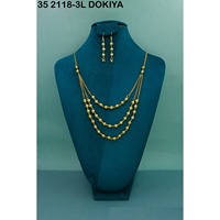 Collier de perles courtes plaqué or pour femmes, ensemble de perles en laiton pur, bijoux de haute qualité, perles de mode de Dubaï pour femmes et filles