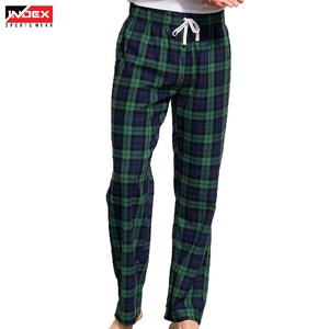 Pantalon en flanelle de qualité supérieure pour homme, fabriqué aux États-Unis, à carreaux, en coton doux, taille élastique, pour l'hiver, vêtements de détente - Product Image 1
