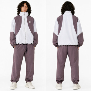 Custom Contrast Panel Track Windbreaker <b>Jacket</b> Vintage High Collar <b>Lightweight</b> Streetwear <b>jacket</b> for men Nylon Outerwear OEM ODM - Product Image 4