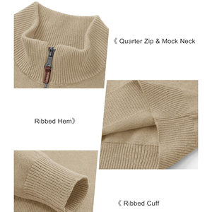 Contemporary Look <b>Men's</b> Sweatshirt High Quality Basic Cotton Blended Outdoor Lightweight Full Sleeve Quarter Zip Up Sweatshirt - Product Image 4