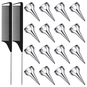Meilleurs anneaux de sélection de cheveux pour tresser, boucler, coiffer et réaliser des extensions, outil de couleur argentée utilisé pour les salons, outils de séparation des mèches. - Product Image 1