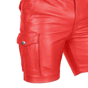 Shorts de course pour hommes en cuir de vachette, fabriqués en usine, de haute qualité, écologiques, teinture unie, style décontracté unique, séchage rapide, imperméables - Product Image 2