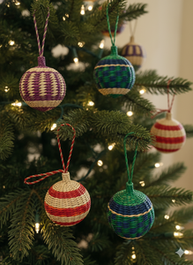 Ornement de Noël en forme de boule en jonc de mer rustique fait main, en fibre naturelle, pour décorations de fêtes, fournisseur Vietnamien Kingcraftviet - Product Image 6