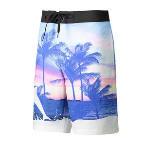 Producto en Oferta, Shorts para Hombre con Estampado por Sublimación, Diseño con Estampado de Palmeras para Playa, Shorts Rectos de Poliéster Personalizados para Hombre - Product Image 3