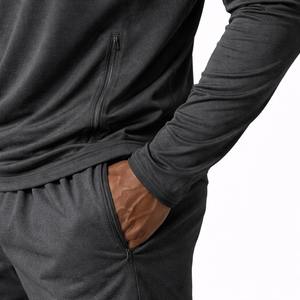 Conjunto Deportivo Moderno Unisex de Calidad de Exportación al por Mayor, Top de Manga Larga con Cierre de Cremallera, Pantalones Cortos de Fitness, 100% Algodón Ecológico - Product Image 5