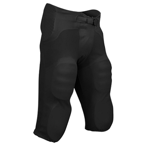 Pantalon de football américain noir rembourré pour homme, fermeture à ceinture, respirant, pour entraînement et match, vêtements de sport pour adulte - Product Image 1