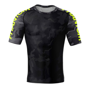 Unisex Rash Guard <b>T</b> <b>Shirt</b> Sports Wear Men Gym Rash Guard Half Sleeves <b>Swimming</b> Rash Guard With Customized Printed - Product Image 1