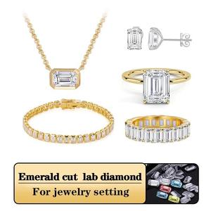 เพชรคุณภาพมาตรฐาน น้ำหนักรวม 14.30 กะรัต ทรงมรกต CVD เพาะเลี้ยงในห้องปฏิบัติการ ความสะอาดระดับ VVS-VS สี D-E รับรองโดย IGI สำหรับทำเครื่องประดับ - Product Image 3