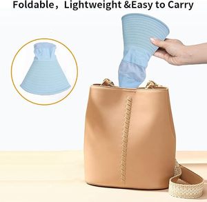 Chapeau Bob Bleu Clair avec Sangle Réglable, Style Toile en Polyester Couleur Unie, Idéal pour l'Extérieur et l'Été, Décontracté pour Hommes - Product Image 4