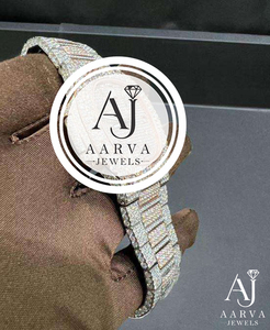 Reloj Mecánico Automático de Lujo con Moissanita, Caja de Acero Inoxidable, Cristal de Zafiro, Totalmente Adornado, Analógico, con Brazalete, Estilo Vintage, Unisex - Product Image 4