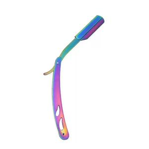 Morje Surgical Folding Straight <b>Razor</b> Stainless Steel <b>Single</b> <b>Blade</b> For Face Shaving Five Colors Available - Product Image 3