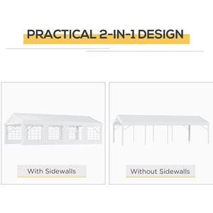 Gazebo da Esterno Bianco Resistente 4x8m con 4 Pareti Laterali e 8 Finestre per Matrimoni ed Eventi - Product Image 5