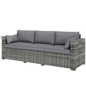 Divano da Esterno in Salice Grigio Misto per Giardino, Terrazze e Cortili, Doppia Seduta - Product Image 5