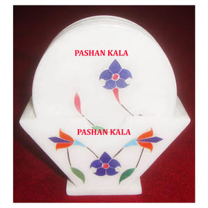 Nuevo Juego de Posavasos de Mármol Blanco con Diseño Creativo Indio Hecho a Mano para Decoración del Hogar y la Cocina - Product Image 3