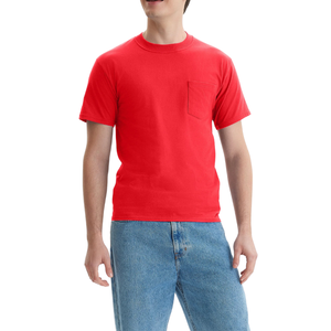 เสื้อยืดคอกลมผู้ชายแบบแอคทีฟ มีกระเป๋า ผ้าถัก ระบายอากาศ แห้งเร็ว สปอร์ต ลายเรียบ ดีไซน์เรียบง่าย ผ้าฝ้าย 100% 180 สมาร์ท - Product Image 3