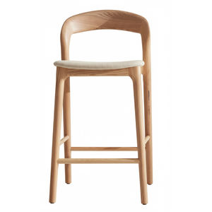 Taburete de Bar Elegante de Madera de Teca Sólida y Duradera, Estilo Escandinavo, Respaldo Curvo Japra, para Hogar, Bar o Restaurante Comercial - Product Image 3