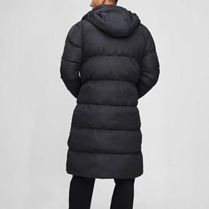 Chaqueta Bomber Larga de Poliéster 100% OEM/ODM para Hombre, con Logotipo Bordado Personalizado, Cremallera Completa, Acolchado Grueso, Capucha y Cuello Alto para Invierno - Product Image 4