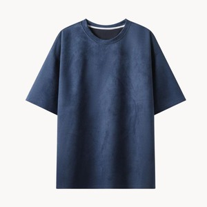 Men's Loose Fit Large Size Formal O-Neck Short Sleeve T-Shirts 100% Cotton Quick Dry Worsted Breathable Knitted Shirt for Summer - Product Image 4