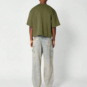 เสื้อยืดครอปผู้ชาย ผ้าฝ้ายนุ่ม ระบายอากาศได้ดี สวมใส่สบาย รับสกรีนโลโก้ตามสั่ง สำหรับแฟชั่นและออกกำลังกาย - Product Image 4