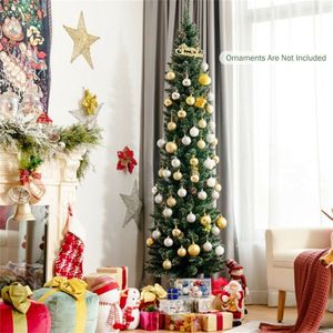 7FT Green Artificial Christmas Tree with 351 Lush Tips and 41 Realistic Pine Cones Foldable Metal Stand - Product Image 6