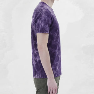 Camiseta de Algodón con Lavado Ácido para Hombre, Estilo Elegante, Corte Holgado, Casual, Cuello Redondo, Manga Corta, Uso Diario - Product Image 2