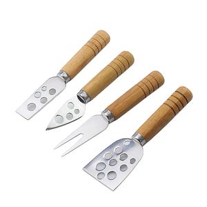 Hot Collection Juego de cocina de acero inoxidable Utensilios de queso Madera y acero inoxidable con plateado de juego Herramientas de queso - Product Image 1