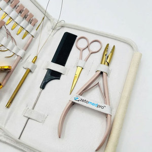 Weft Hair Extension Multi Functional Plier Tools Kit With Scissor, Comb Quick Hair Parting <b>Clips</b> Tools Loop <b>Hook</b> and C Needles - Product Image 6