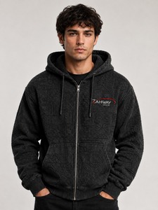 Streetwear Jacket Wholesale Supplier Style Custom Men Zipper Hoodie Casual Fleece Full <b>Zip</b> <b>Hooded</b> top Long Sleeve - Product Image 1