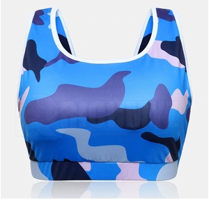 Spandex/Polyester Sublimation Transfer Print Eco-Friendly Four-Way Stretch Simple Racer-Back <b>Bra</b> Women High Support Front - Product Image 1