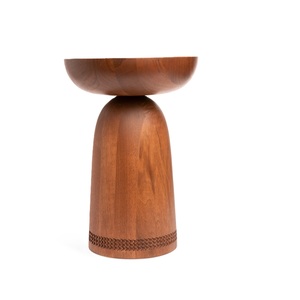 Table basse ronde moderne en bois, design minimaliste, meuble de salon en bois massif, table d'appoint, décoration de chambre - Product Image 3