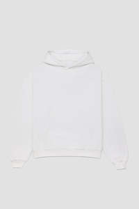Sweat-shirt à capuche blanc pour homme, coupe classique, 100 % coton French Terry, anti-plis, décontracté, pour l'hiver, avec poches, manches classiques - Product Image 2