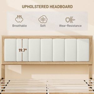 โครงเตียงแบบเต็มพร้อมเบาะหุ้มผ้า ดีไซน์หรูหราและสะดวกสบาย - Product Image 4