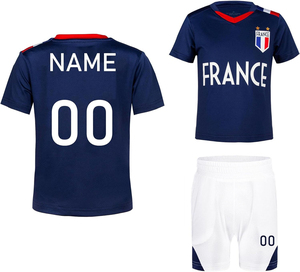 Maillot de football personnalisé 100% polyester, impression par sublimation, respirant, antibactérien, séchage rapide, col en V, manches courtes, taille plus - Product Image 3