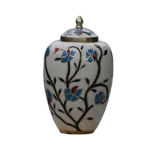Urna Toscana súper golpeada a mano, superventas, embalaje personalizado, urna para cenizas de latón Real, urna de cremación de lujo esmaltada de Color hecha a mano - Product Image 1