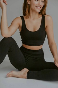 Conjunto de Yoga para Mujer, Leggings de Cintura Alta y Sujetador Deportivo, Ajustado, de Spandex/Nylon, Color Sólido - Product Image 3