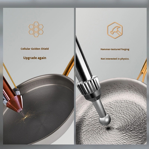Ensemble de woks multi-tailles pour la friture, la cuisson à la vapeur, le rôtissage et la cuisson à l'ailoil, avec une construction robuste et des bols de cuisson profonds - Product Image 3