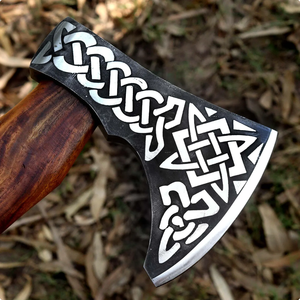 Handcrafted Carbon Steel Industrial Grade Camp Hatchet <b>Wood</b> Handle Genuine Leather Sheath | DIY Outdoor Survival Tool | OEM Ma - Product Image 2