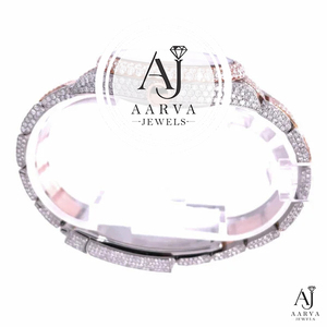 Montre mécanique analogique en acier inoxydable couleur or rose avec bracelet et lunette en cristal pour femme, idéale comme cadeau ou bijou de fête - Product Image 2
