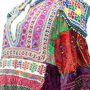 folk style long dress afghan kuchi traditional colorful frock afghan kuchi dress handmade embroidery women afghan kuchi dress - Product Image 3