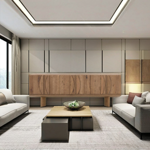 Meuble TV Moderne en Bois Massif Fait Main avec Rangement, Meuble TV de Luxe Durable pour Salon, Chambre et Entrée, Convient aux Téléviseurs de 65 Pouces - Product Image 1