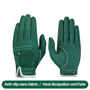 Guantes de golf de cuero verde oscuro ligeros de excelente calidad para hombre, guantes de golf Hyper Touch de cuero genuino para deportes - Product Image 3