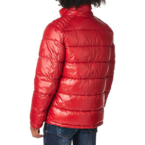 Manteau à capuche rouge pour homme, coupe classique, style décontracté, fermeture éclair, extérieur en nylon, tissu satiné, anti-plis, respirant, écologique - Product Image 3